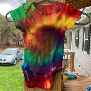 Handmade tie dye newborn onesie